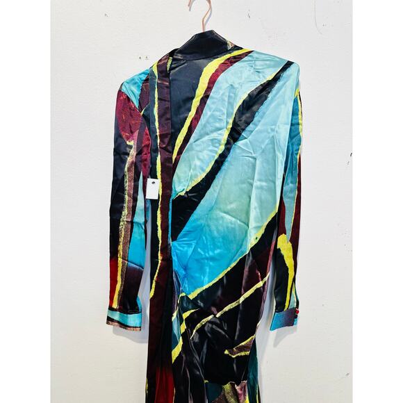 CHRISTOPHER JOHN ROGERS Women's Multicolor Printed Satin Maxi Dress Size 4 - Picture 10 of 16